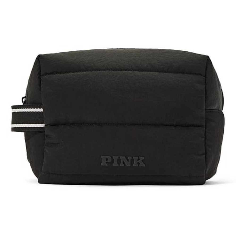 NWT HTF VS PINK Quilted Puffer Toiletry Bag Cosmetics Bag Travel Bag Makeup Bag